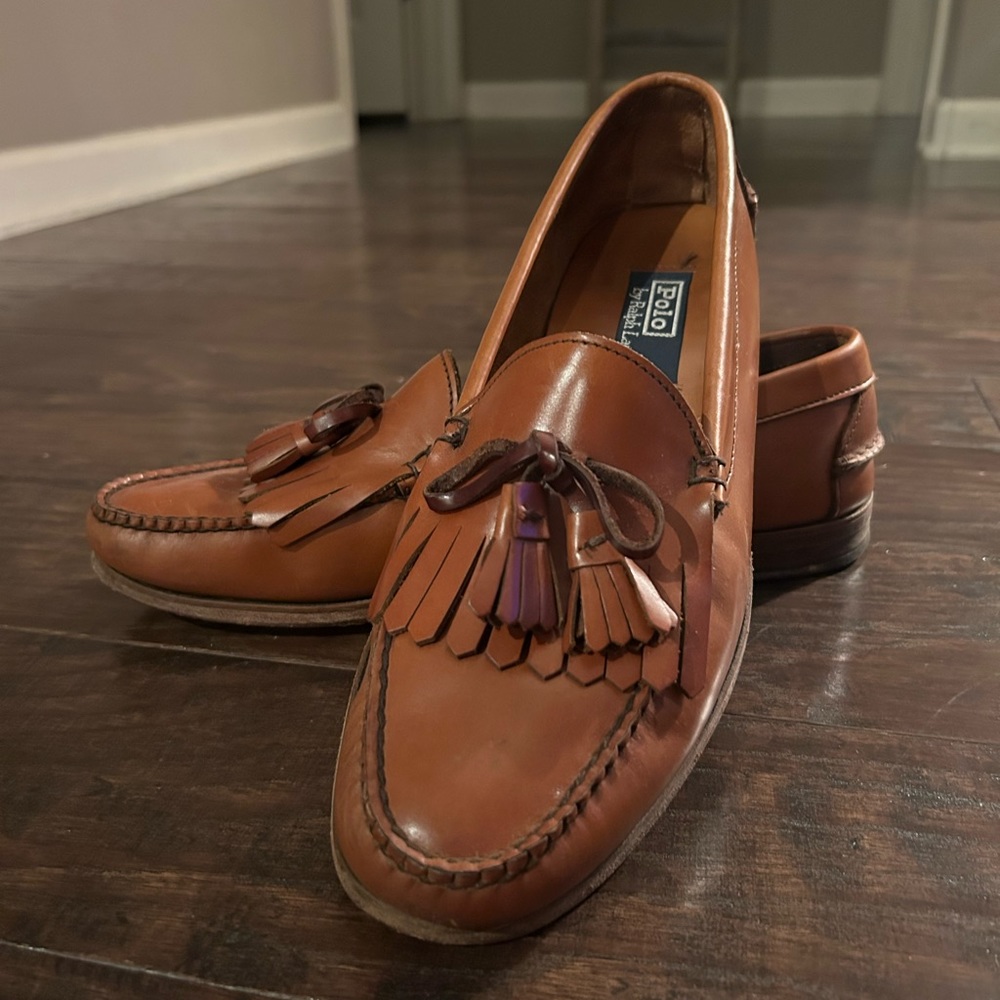 Polo by Ralph Lauren Leather Dress Shoes Loafers with Tassels